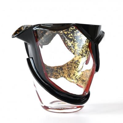 ふるさと納税 弥富市 漆とガラス破片が融合した酒器[包-TsuTsuMu-]片口 / 緋入り