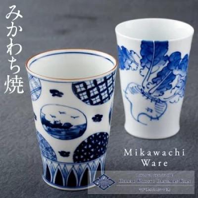 ふるさと納税 佐世保市 [平戸洸祥団右ヱ門窯]染付一方押しフリーカップ2客