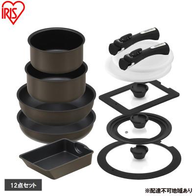 ふるさと納税 大河原町 ダイヤモンドコートパン マルチエッグパン入り12点セット アイリスオーヤマ