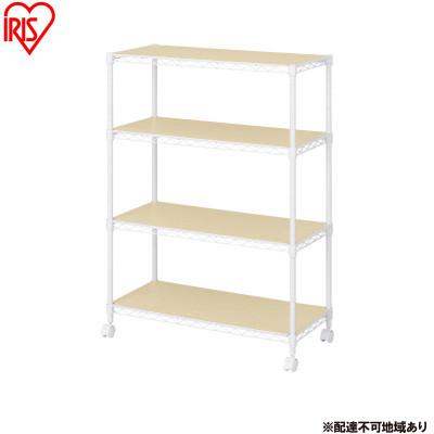 ふるさと納税 大河原町 カラーメタルラック ウッドボード付き CMM-75104B 白 アイリスオーヤマ