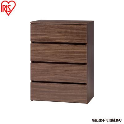 ふるさと納税 大河原町 組立簡単ウッドチェスト KKWC-590 ウォールナット 4段 アイリスオーヤマ