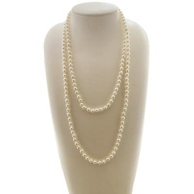 ふるさと納税 伊勢市 アコヤ真珠6〜7mm ロングネックレス120cm 1896