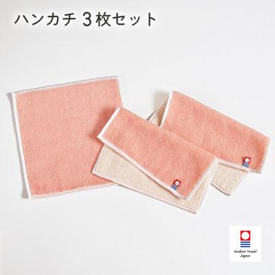 ふるさと納税 今治市 (今治タオル)キャンバスタオル ハンカチ 3枚セット(コーラル)[I002150HT3CO]