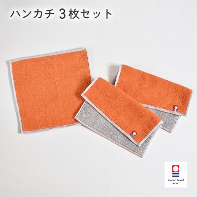 ふるさと納税 今治市 (今治タオル)キャンバスタオル ハンカチ 3枚セット(オレンジ)[I002150HT3OR]