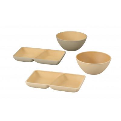 ふるさと納税 加賀市 アースカラー スクエアプレートS・ボウル2P 17110