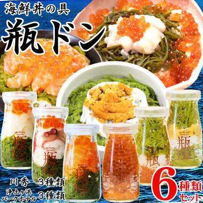 ふるさと納税 宮古市 海鮮丼の具 瓶ドン 川秀3種類 浄土ヶ浜パークホテル3種類 計6種類セット 岩手県宮古市名物