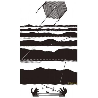 ふるさと納税 長野市 きりえ版画 KITEシリーズ (糸巻き)