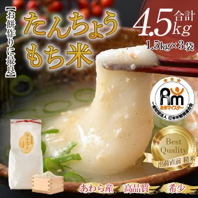 ふるさと納税 あわら市 たんちょうもち米 1.5kg×3袋(計4.5kg)精米 ≪希少!お餅作りに最良≫