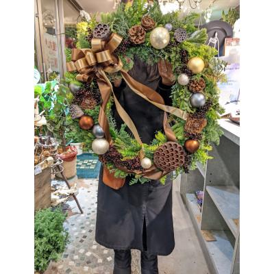 ふるさと納税 水戸市 長く飾れるナチュラルリース(ドライフラワー