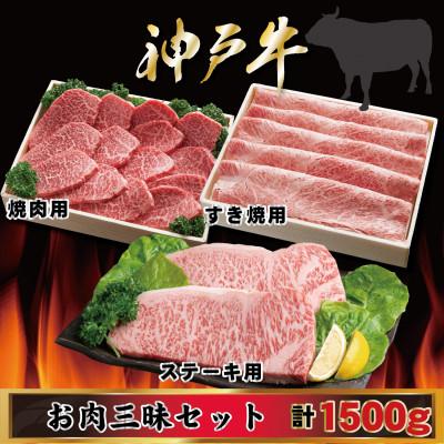 ふるさと納税 尼崎市 神戸牛 お肉三昧セット 計1.5kg AGLS10 [2026年4月より順次発送]