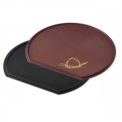 ふるさと納税 海南市 紀州漆器 半月盆 半月両面膳 36cm ウルミ塗り 裏無地 1枚