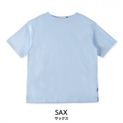 ふるさと納税 松山市 メンズ ハードコットン生地 半袖ボートネックTシャツ FL23SS-015M サックス XLサイズ