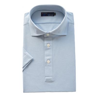 ふるさと納税 松山市 メンズ バーズアイ天竺 半袖ポロシャツ 2021-PM5 サックス LLサイズ