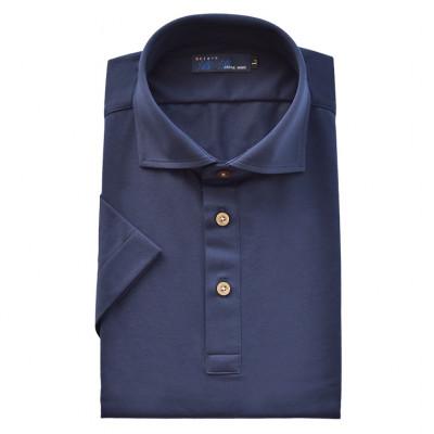 ふるさと納税 松山市 メンズ バーズアイ天竺 半袖ポロ 2021-PM5 ネイビー M YOSHIDA SHIRTS