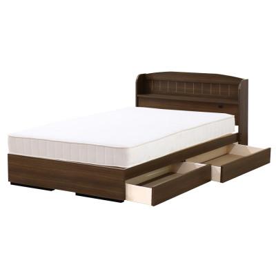 ふるさと納税 知立市 [組立付き]A322ダブルベッド(ウォルナット)ポケットコイルマットレス付(1585)