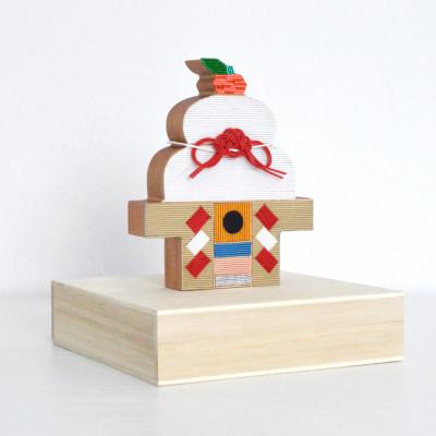 ふるさと納税 飯田市 水引と木の鏡餅オブジェ 正月飾り