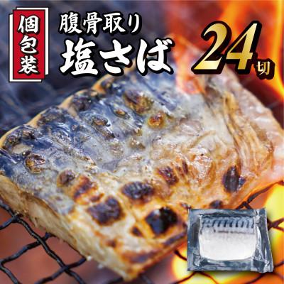 ふるさと納税 銚子市 [真空個包装]腹骨取り塩さば切身 24切