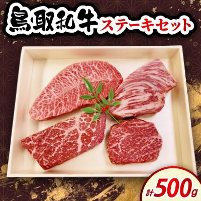 ふるさと納税 伯耆町 鳥取和牛ステーキセット 500g 4種