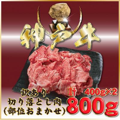ふるさと納税 小野市 神戸牛(神戸ビーフ) 訳あり 切り落とし肉 計800g ONS1-2