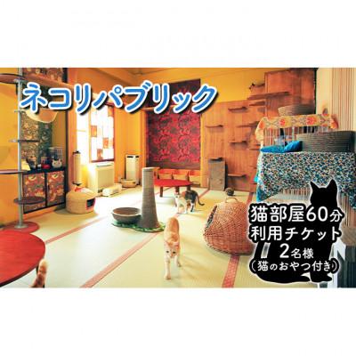 ふるさと納税 文京区 チケット 東京 猫部屋60分利用チケット猫用おやつ付き(2名様) 
