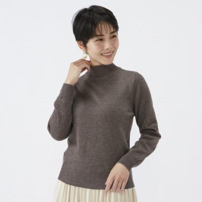 ふるさと納税 泉大津市 日本製 カシミヤ100% レディース ハイネックセーター モカブラウン Lサイズ