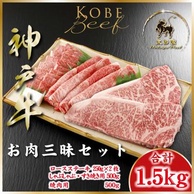 ふるさと納税 朝来市 神戸牛(神戸ビーフ)お肉三昧セット 計1.5kg ASGLS10 [2026年4月より順次発送]