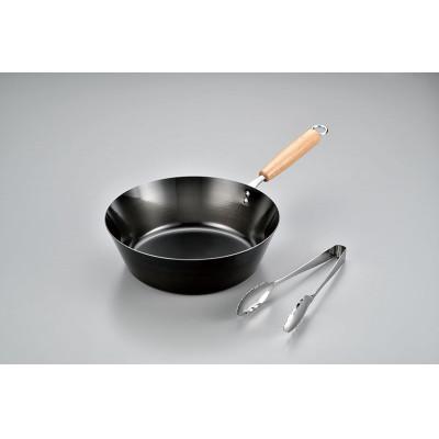 ふるさと納税 燕市 深型フライパン26cm 燕製高級トング付