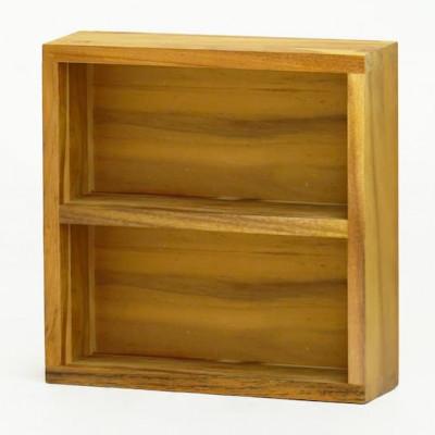 ふるさと納税 中野区 カセットテープボックス 2シェルフ 幅27.8cm 奥行き8.2cm 高さ28.3cm チーク無垢材