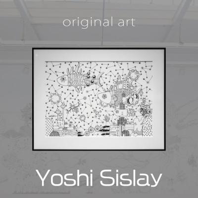 ふるさと納税 高石市 アート作品/Yoshi Sislay(ヨシシスレー) 『Fishy Mood』絵画