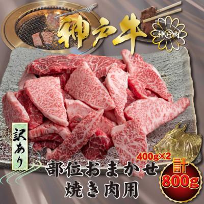 ふるさと納税 川西市 訳あり 神戸牛 部位おまかせ焼き肉用 計800g KNY1-2 [2026年4月より順次発送]
