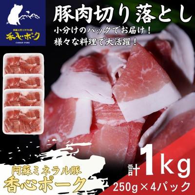 ふるさと納税 合志市 熊本県産「香心ポーク」切り落とし 約250g×4パック(計約1kg)(合志市)