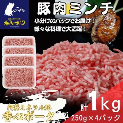 ふるさと納税 合志市 熊本県産「香心ポーク」ミンチ 約250g×4パック(計約1kg)(合志市)
