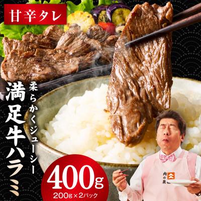 ふるさと納税 泉佐野市 満足牛ハラミ 甘辛タレ漬け 合計400g 味付け 小分け 焼肉