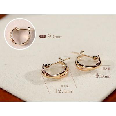 ふるさと納税 昭和町 K18YG/K18PG バイカラーピアス 112072 : Yahoo