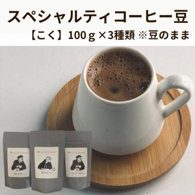 ふるさと納税 八女市 スペシャルティコーヒー豆100g×3種類[こく]※豆のまま