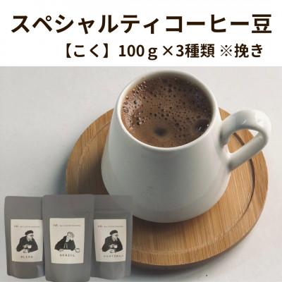 ふるさと納税 八女市 スペシャルティコーヒー豆100g×3種類[こく]※挽き