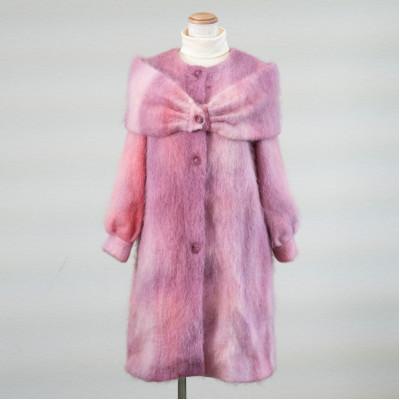 ふるさと納税 羽島市 流し染め ピンクモヘアコート