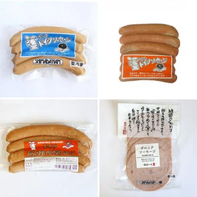 ふるさと納税 大仙市 ソーセージ食べ比べセット(ドイツポーク、ウィンナー、あらびき比内地鶏、ボロニア)ソーセージ