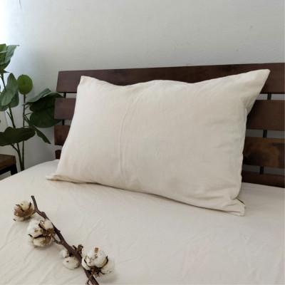 ふるさと納税 阪南市 オーガニックコットンフランネルまくらカバー 無漂白キナリ 約43X63cm