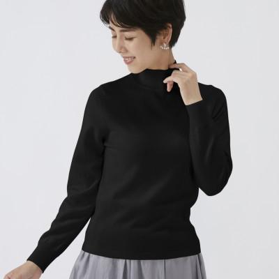 ふるさと納税 泉大津市 日本製 カシミヤ100% レディース ハイネック ブラック Lサイズ