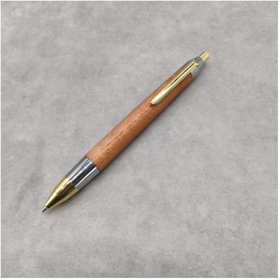 ふるさと納税 川越市 欅(けやき)木軸ペン スタンダードタイプ・シャープペンシル(ゴールド&amp;シルバー金具) 固定ノック