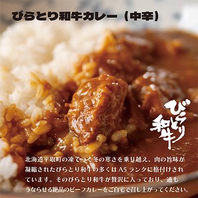 ふるさと納税 平取町 びらとり和牛カレー中辛・辛口セット(各200g×3箱