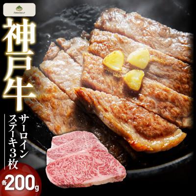 ふるさと納税 三木市 神戸牛サーロインステーキ 3枚 600g (各200g)[FS70]