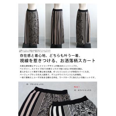 ふるさと納税 和泉市 【ANTIQUA/アンティカ】柄切り替え ニット
