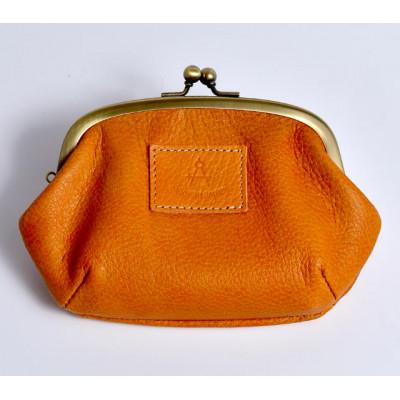 ふるさと納税 千曲市 信州鹿革:親子がま口財布 /キャメル