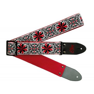 ふるさと納税 郡上市 [ギターストラップ] Elara Straps Zinnia Elegans White/Red