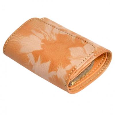 ふるさと納税 千曲市 杏染革 三つ折りウォレット KMS-100| 三つ折り財布 財布 カードケース