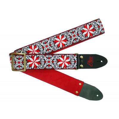 ふるさと納税 郡上市 [ギターストラップ] Elara Straps Zinnia Elegans Red