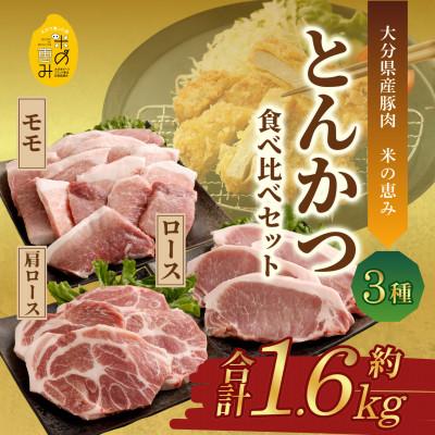 ふるさと納税 九重町 とんかつ3種食べ比べセット 約1.6kg[大分県産豚肉|米の恵み]