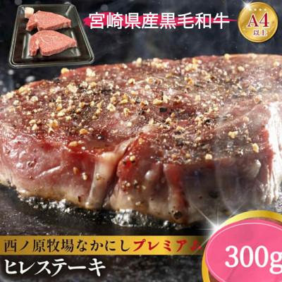 ふるさと納税 小林市 宮崎県西ノ原牧場・なかにしプレミアム和牛ヒレステーキ 300g(E133)(小林市)